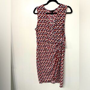 Banana Republic Red and white wrap dress